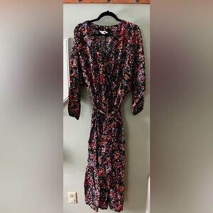 H&M Black Floral Long Sleeve Dress
